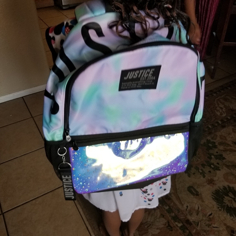 Brand new Justice sparkle Backpack